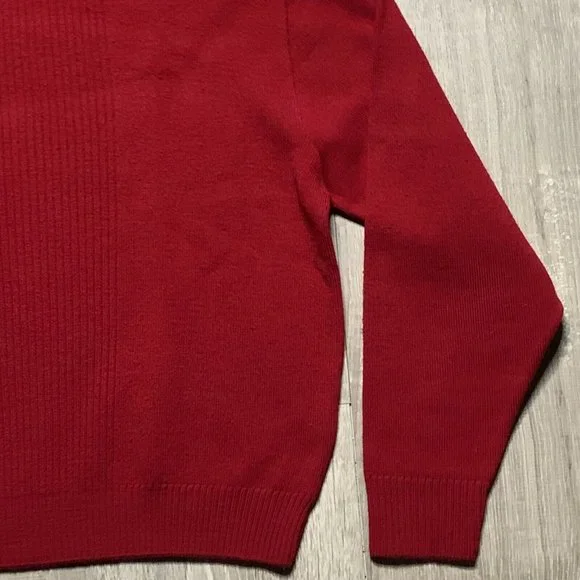 Women's Miss Pendleton 100% Virgin Wool Turtleneck Sweater Red Size Large - Picture 3 of 11